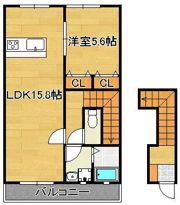 ルネス若園B棟の間取り画像