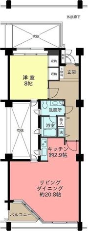 逗子マリーナ8号棟の間取り画像