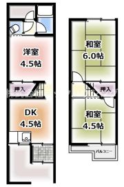 黒原旭町借家の間取り画像