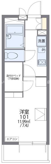 レオパレスフォンテーヌ高松の間取り画像