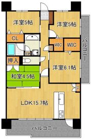 グランドパレス黒崎ランドマークス 1101・1510号室の間取り画像