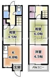 江瀬美町貸家の間取り画像