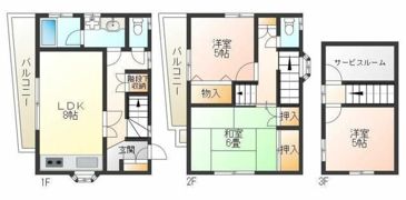 鶴馬戸建の間取り画像