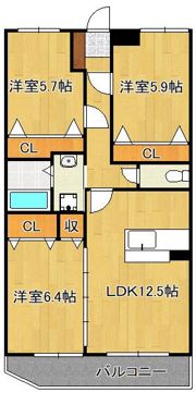 リトルフォレスト守恒の間取り画像