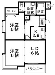 フラット的場が丘 Sの間取り画像