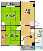 幸神分譲団地1棟406の間取り画像