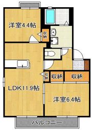 ディアス茶屋の原Bの間取り画像