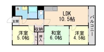芦屋三木マンションの間取り画像
