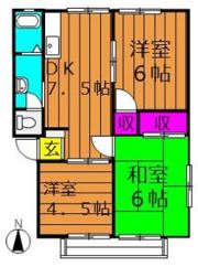 陵南ハイツの間取り画像