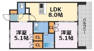 エステムコート南堀江Ⅱレアリスの間取り画像