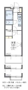 レオパレス与野アムールの間取り画像