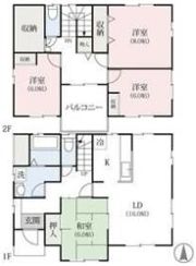 江木町セキュリティ付貸戸建の間取り画像