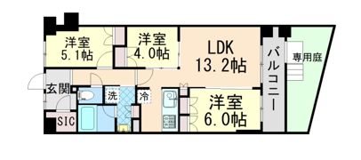 ミレーネ神戸住吉本町の間取り画像