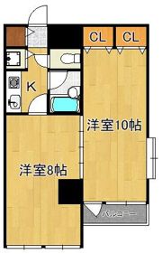 ダイナコートヒルズ折尾 116号室の間取り画像