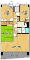 パレス下曽根駅南407号室の間取り画像