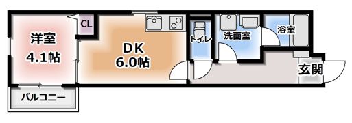 S Apt．門真城垣町の間取り画像