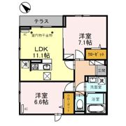 フォンテーヌ Aの間取り画像
