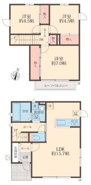 中新田戸建貸家の間取り画像