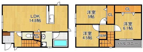 サンラプロ湯川II Eの間取り画像