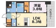 エスリードレジデンス梅田グランゲートの間取り画像