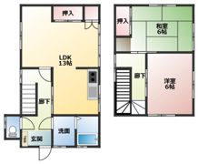 井山高取貸家の間取り画像
