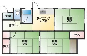 坂本貸家6号の間取り画像