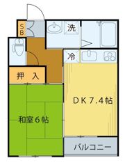 中倉ハイツの間取り画像