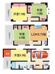 岩屋北町1丁目貸家の間取り画像