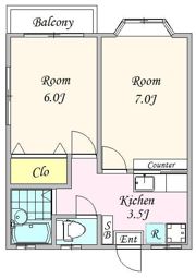 爽風コーポの間取り画像