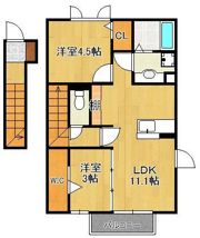 ヴィルヌーブ相坂 B棟の間取り画像