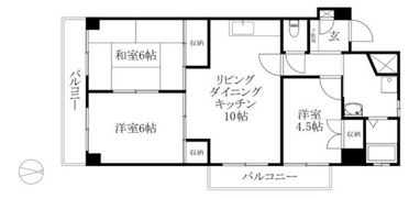 マンション南小坂の間取り画像