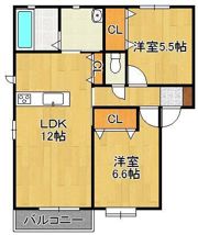 レイクサイドイン大谷Bの間取り画像