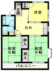 三芳セントラルマンションの間取り画像