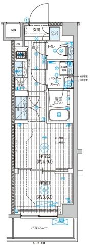 GENOVIA世田谷砧Ⅱの間取り画像