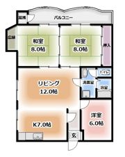 香里ニューハイツNo.3の間取り画像
