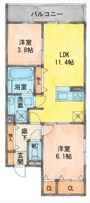 Verde豊里の間取り画像