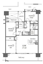 アーティックスヴィンセント大手町の間取り画像
