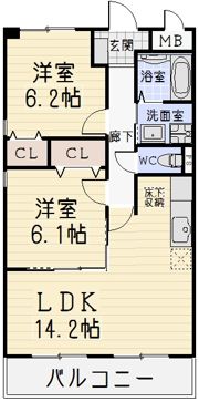 カーサ犬山Ⅱの間取り画像