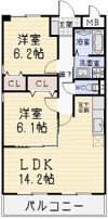 カーサ犬山Ⅱの間取り画像