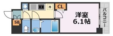 プレサンスタワー難波WESTの間取り画像