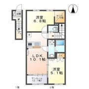 富山市向新庄町7丁目新築アパートの間取り画像