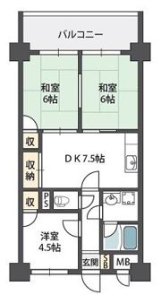 木の国ハイツの間取り画像