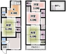 大宮通3丁目戸建の間取り画像