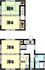 草津市草津町貸家の間取り画像