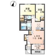 仮）御殿場市御殿場アパート 令和8年2月完工予定の間取り画像
