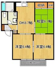 サンスカイエールA・B・Cの間取り画像