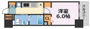 エステムプラザ大手前エヴァースの間取り画像
