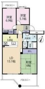 ヴェルディール仰木第壱号棟の間取り画像
