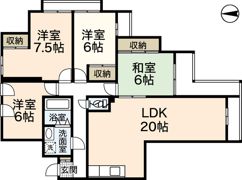 グランハイツ三滝の間取り画像