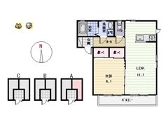 ヴィラ・クオレール Aの間取り画像